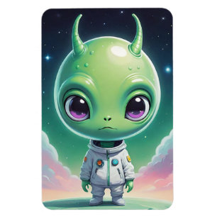Grüne Alien mit Hörnern Magnet
