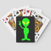 GRÜNE ALIEN PEACE UNTERZEICHNET SPIELKARTEN (Rückseite)