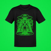Grüne Alien Raumschiff Cool Retro Stil T-Shirt