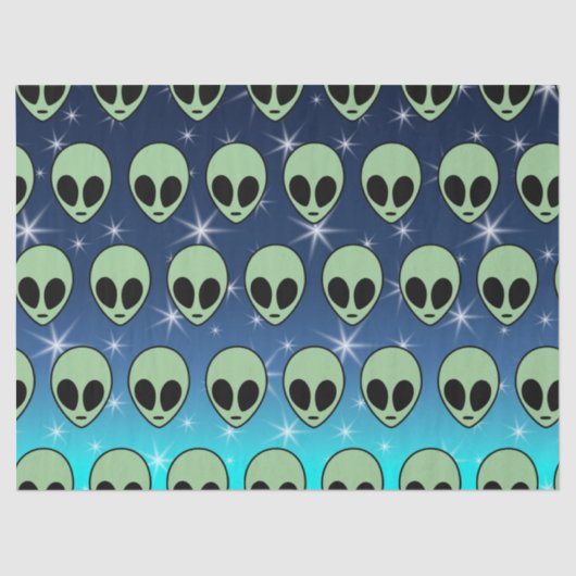 Grüne Alien Seidenpapier (Vorderseite)