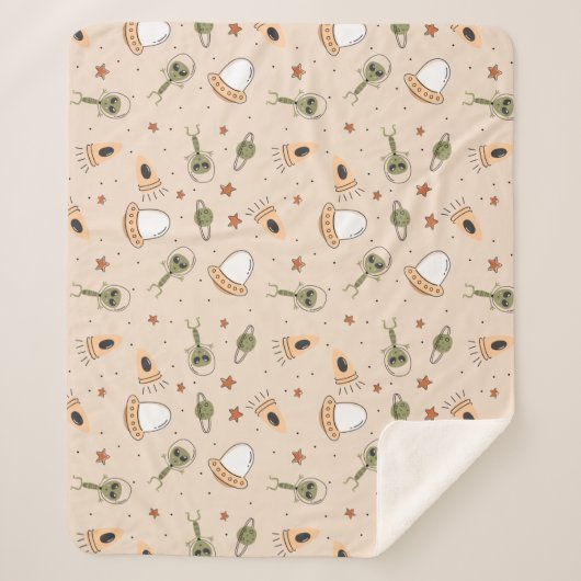 Grüne Alien Sherpadecke (Vorderseite)