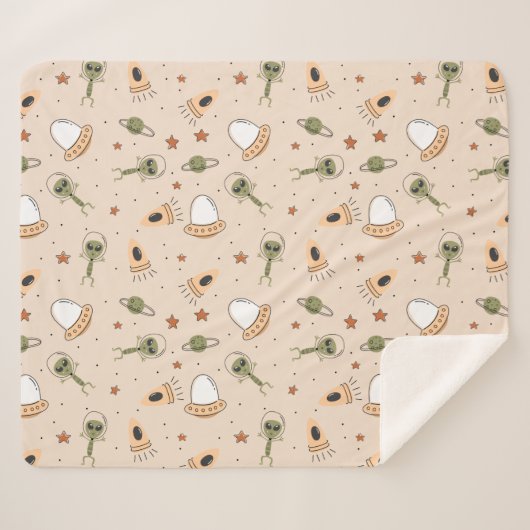 Grüne Alien Sherpadecke (Vorderseite (Horizontal))