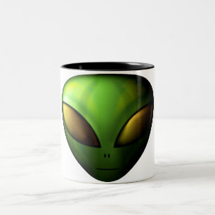 Grüne alien-Tasse Zweifarbige Tasse