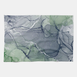 grüne Alkoholfarbe Geschirrtuch