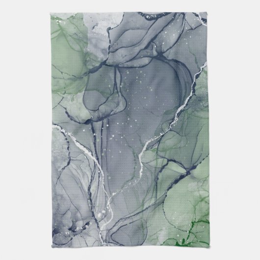 grüne Alkoholfarbe Geschirrtuch (Vertikal)