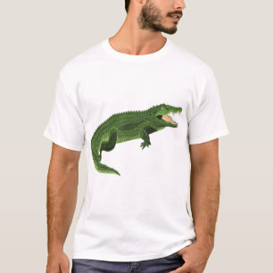 Grüne Alligator-Grafik Wilde Krokodil-Illustration T-Shirt