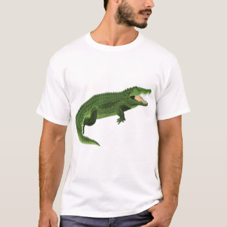 Grüne Alligator-Grafik Wilde Krokodil-Illustration T-Shirt