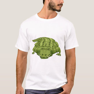 Grüne Alligator-Grafik Wilde Krokodil-Illustration T-Shirt