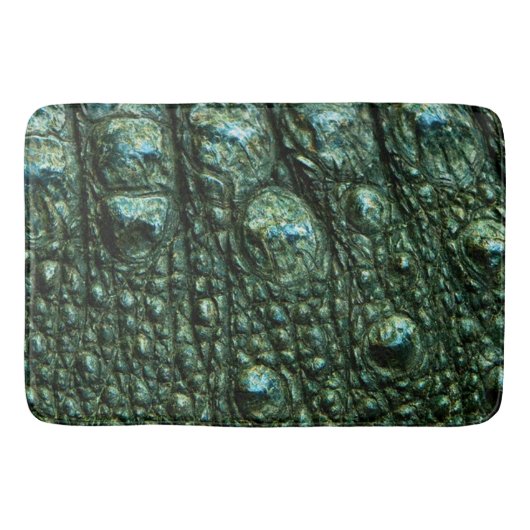 Grüne Alligator-Skin-Textur Badematte (Vorderseite)