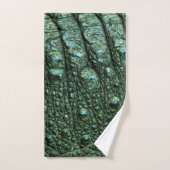 Grüne Alligator-Skin-Textur Badhandtuch Set (Handtuch)