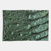 Grüne Alligator-Skin-Textur Geschirrtuch (Horizontal)