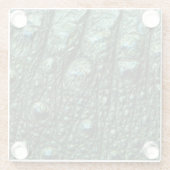 Grüne Alligator-Skin-Textur Glasuntersetzer (Rückseite)