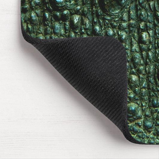 Grüne Alligator-Skin-Textur Mousepad (Ecke)