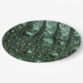 Grüne Alligator-Skin-Textur Pappteller (Schrägansicht)