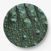 Grüne Alligator-Skin-Textur Pappteller (Vorderseite)