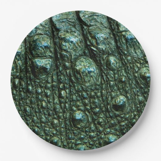 Grüne Alligator-Skin-Textur Pappteller (Vorderseite)