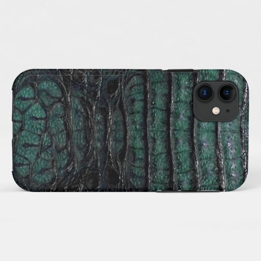 Grüne Alligatorhaut Case-Mate iPhone Hülle (Rückseite (Horizontal))