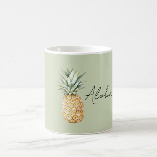 Grüne Aloha-Ananas Kaffeetasse (Mittel)
