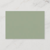 Grüne alte Hochzeits-QR-Code-Details Begleitkarte (Rückseite)
