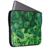 Grüne Amoeba-Muster Abstrakte Kunst Laptopschutzhülle (Vorne Rechts)