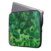 Grüne Amoeba-Muster Abstrakte Kunst Laptopschutzhülle (Vorderseite Links)