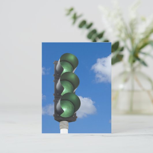 Grüne Ampel - Postkarte (Stehend Vorderseite)