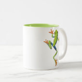 Grüne Amphibienbaum-Frog Zweifarbige Tasse (VorderseiteRechts)