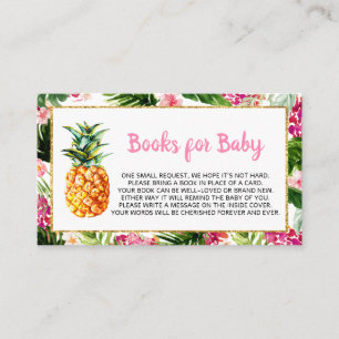 Grüne Ananas Baby Shower Books for Baby Visitenkarte