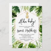 Grüne Ananas Kinderdusche Einladung (Vorne/Hinten)