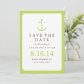 Grüne Ankerhochzeit speichern Sie das Datum Save The Date (Stehend Vorderseite)
