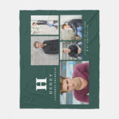 Grüne Ankündigung für mehrere Fotos Fleecedecke (Vorderseite)