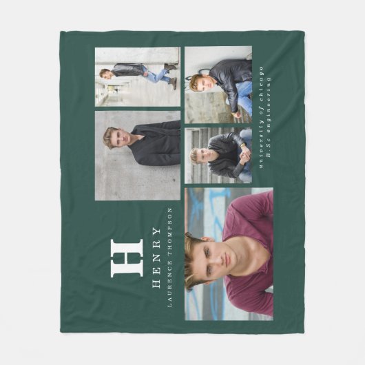 Grüne Ankündigung für mehrere Fotos Fleecedecke (Vorderseite)