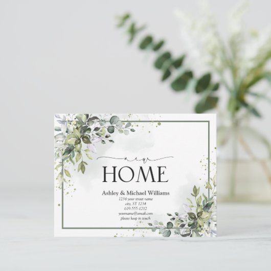 Grüne Ankündigung über neue Zuhause Script Moving (Stehend Vorderseite)