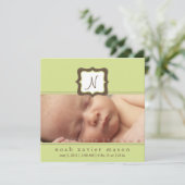 Grüne Ankündigung zur Geburt (Stehend Vorderseite)