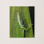 Grüne Anole, Anolis carolinensis, erwachsen auf Pa Puzzle (Vertikal)