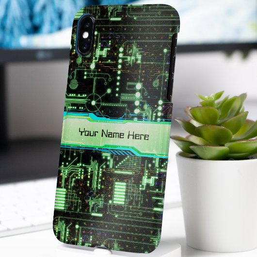 Grüne anpassbare Leiterplatte iPhone Hülle