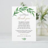 Grüne anstelle von Favoriten Vielen Dank Platzkart Ankündigung (Stehend Vorderseite)