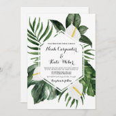 Grüne Anthurium-Hochzeit Einladung (Vorne/Hinten)