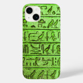 Grüne antike ägyptische Hieroglyphen iPhone 14 Fal Case-Mate iPhone Hülle (Rückseite)