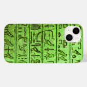 Grüne antike ägyptische Hieroglyphen iPhone 14 Fal Case-Mate iPhone Hülle (Rückseite (Horizontal))