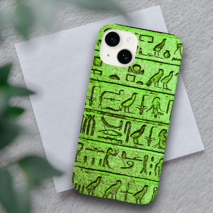 Grüne antike ägyptische Hieroglyphen iPhone 14 Fal Case-Mate iPhone 14 Hülle