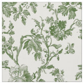 Grüne Antike Floral Toile Stoff (Nahaufnahme)