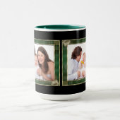 Grüne Antike Rahmen 2 Foto-Collage Tasse (Zentrum)