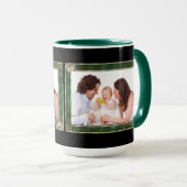 Grüne Antike Rahmen 2 Foto-Collage Tasse (VorderseiteRechts)