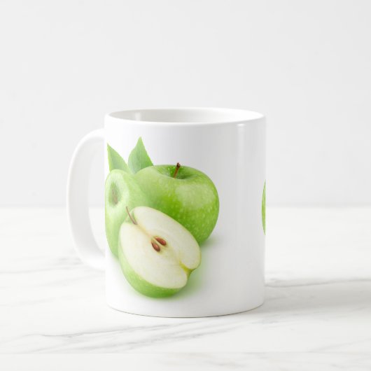 Grüne Äpfel Kaffeetasse (Vorderseite Links)