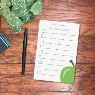 Grüne Apfel-Lehrer-To-Do-Liste-Post-it-Notizen Post-it Klebezettel
