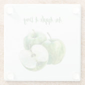 Grüne Äpfel Obst Glasuntersetzer (Rückseite)
