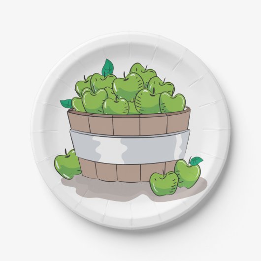 Grüne Äpfel Pappteller (Vorderseite)