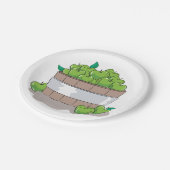 Grüne Äpfel Pappteller (Schrägansicht)