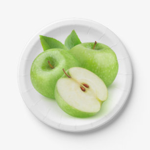 Grüne Äpfel Pappteller